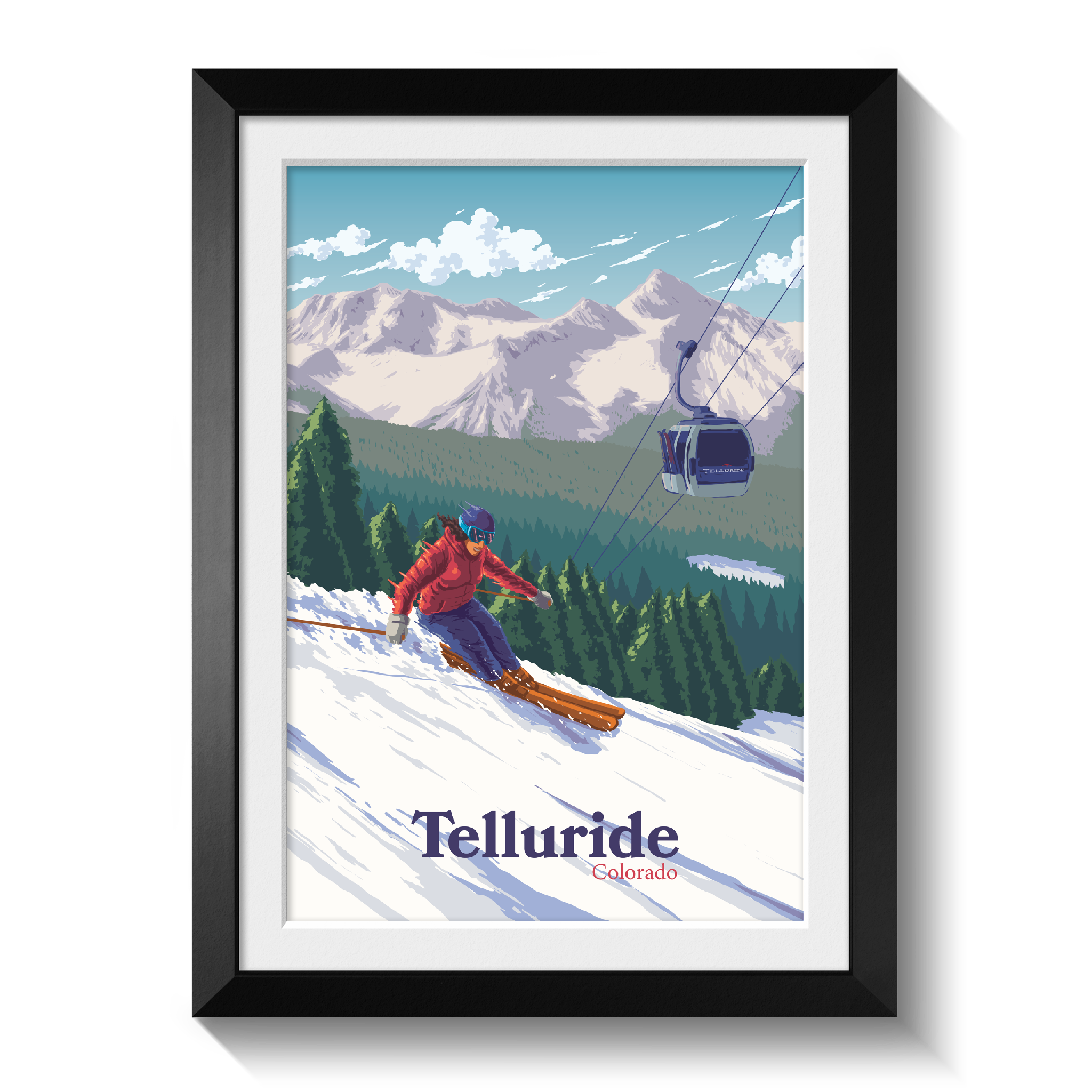 Telluride Colorado Ski Resort Travel Poster – Bucket List Prints