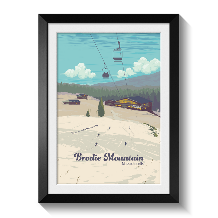 Brodie Mountain Massachusetts USA Ski Resort Travel Poster
