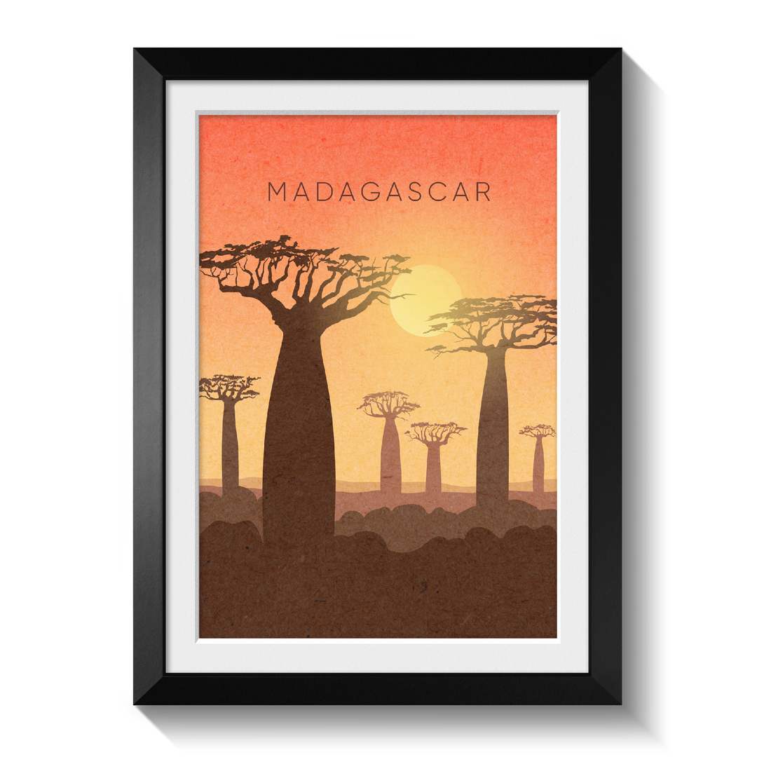 Madagascar Minimal Travel Poster