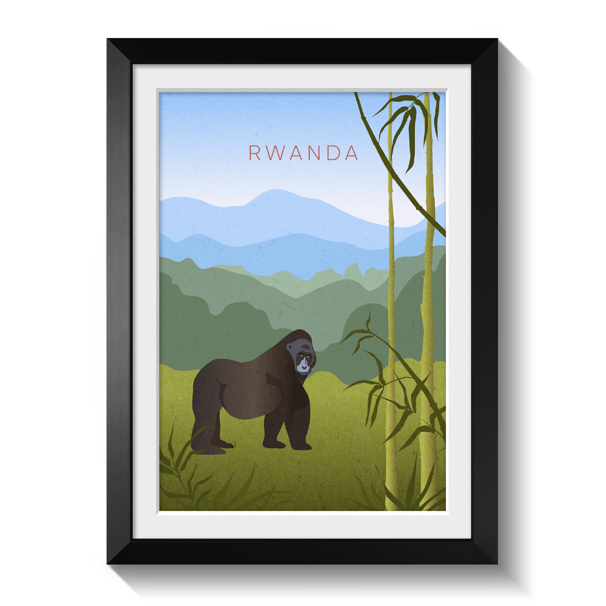 Rwanda Minimal Travel Poster – Bucket List Prints