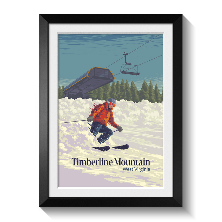 Timberline Mountain West Virginia USA Ski Resort Travel Poster