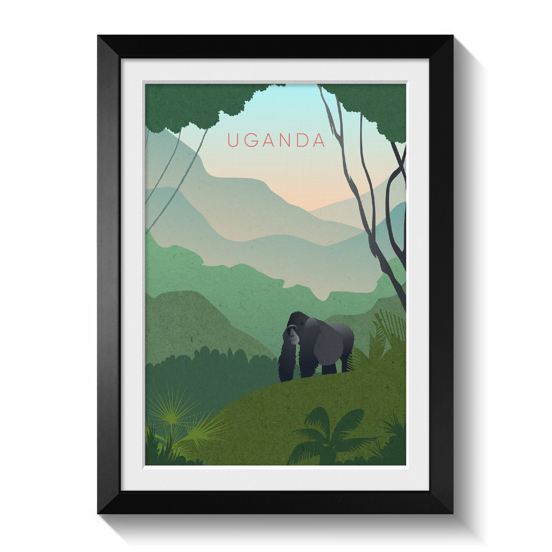 Uganda Minimal Travel Poster