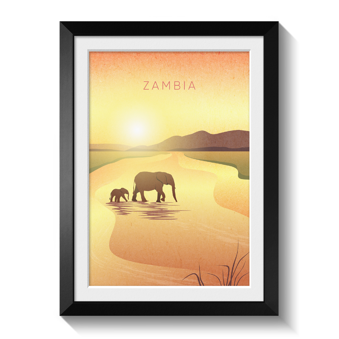 Zambia Minimal Travel Poster