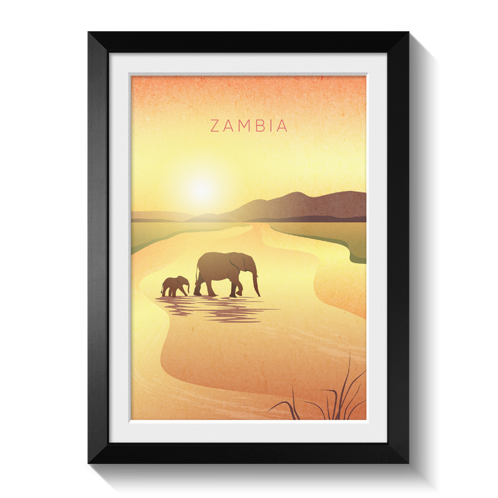Zambia Minimal Travel Poster