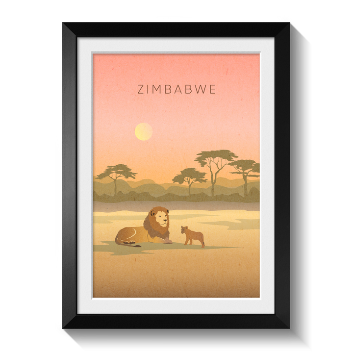 Zimbabwe Minimal Travel Poster