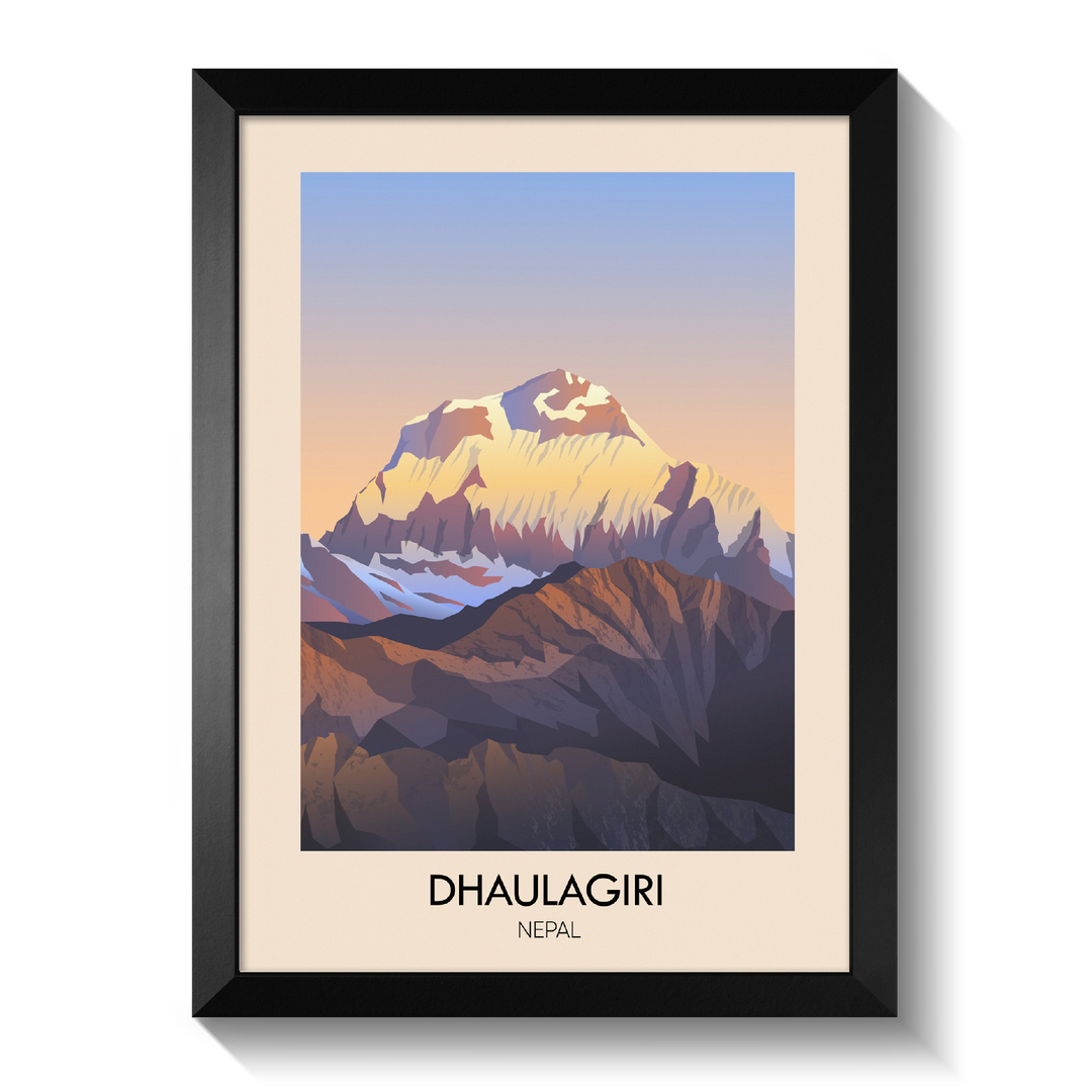 Dhaulagiri Nepal Travel Poster