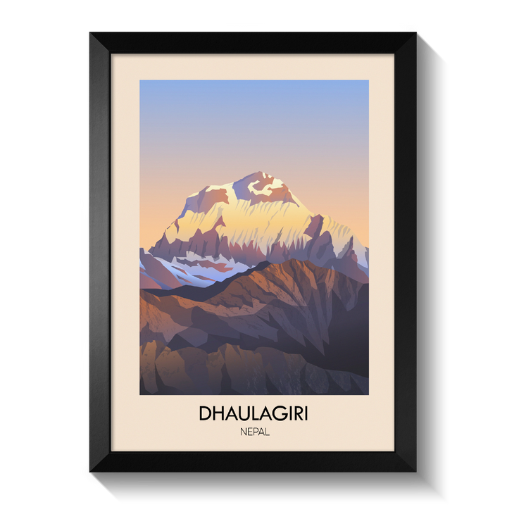 Dhaulagiri Nepal Travel Poster