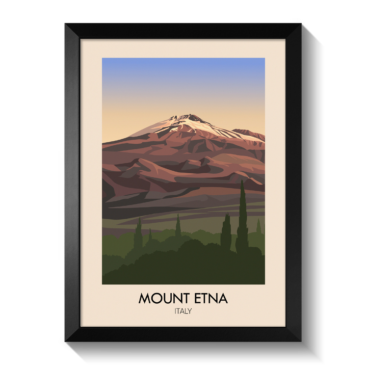 Mount Etna Italy Travel Poster