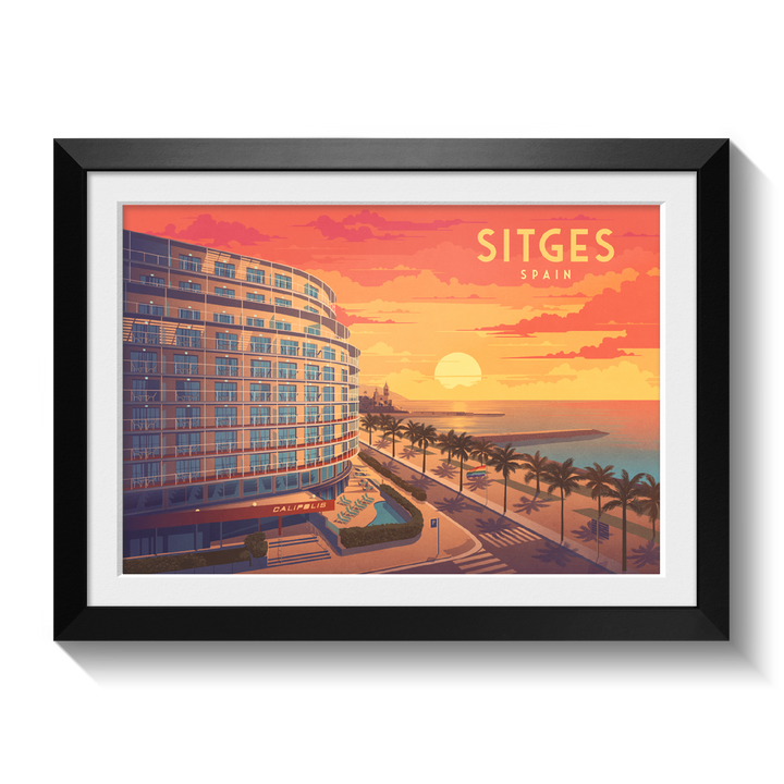 Sitges Spain Travel Poster
