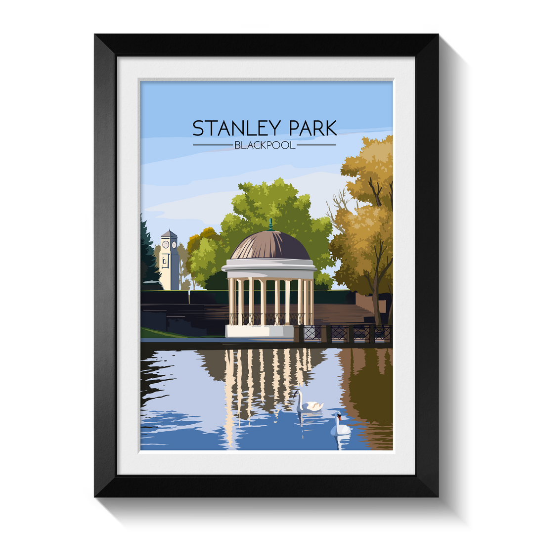 Stanley Park Blackpool Travel Poster