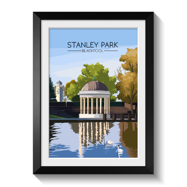 Stanley Park Blackpool Travel Poster