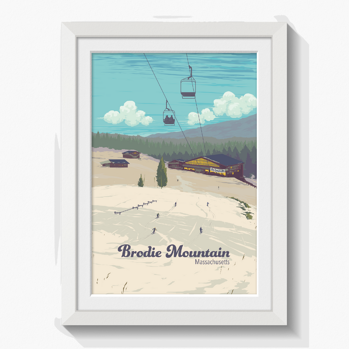 Brodie Mountain Massachusetts USA Ski Resort Travel Poster