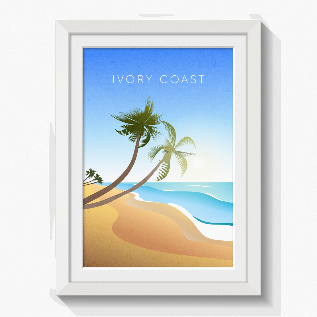 Ivory Coast Minimal Travel Poster