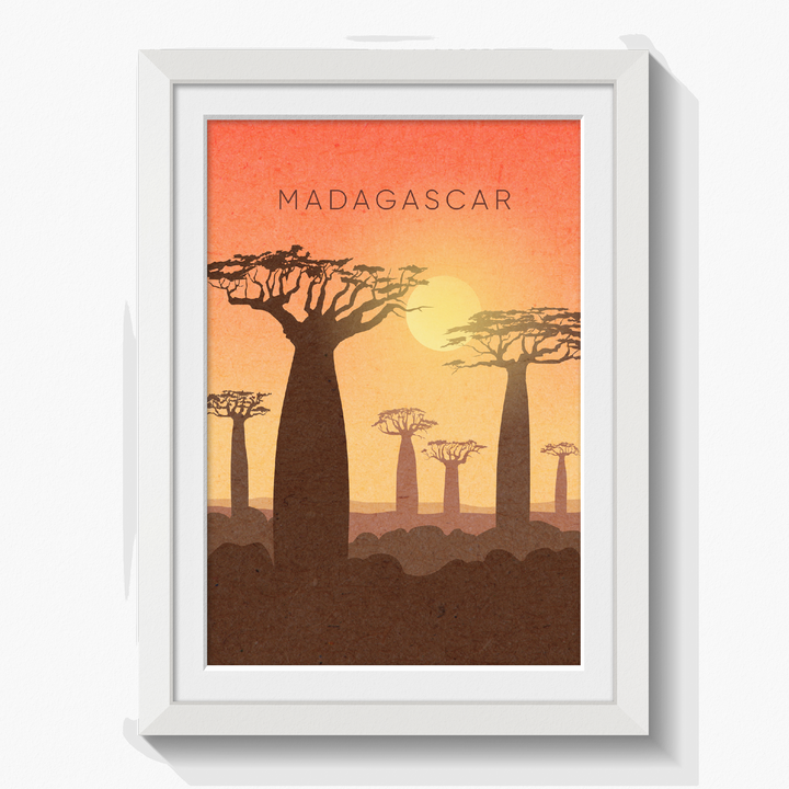 Madagascar Minimal Travel Poster