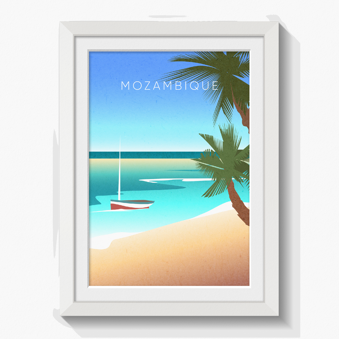 Mozambique Minimal Travel Poster
