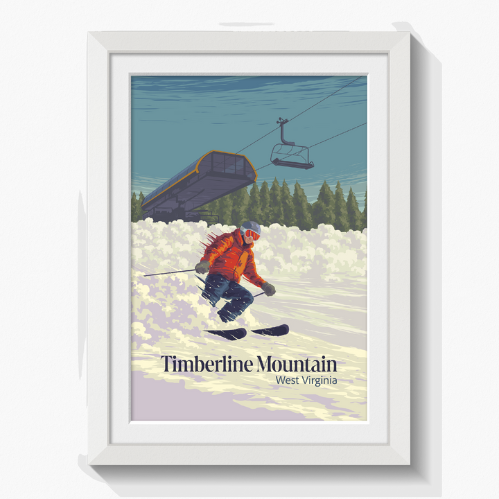 Timberline Mountain West Virginia USA Ski Resort Travel Poster