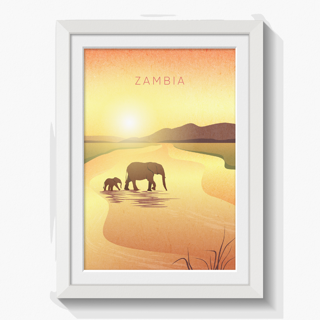 Zambia Minimal Travel Poster