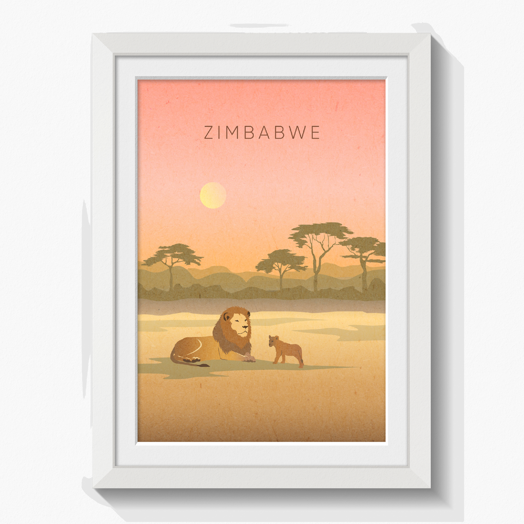 Zimbabwe Minimal Travel Poster