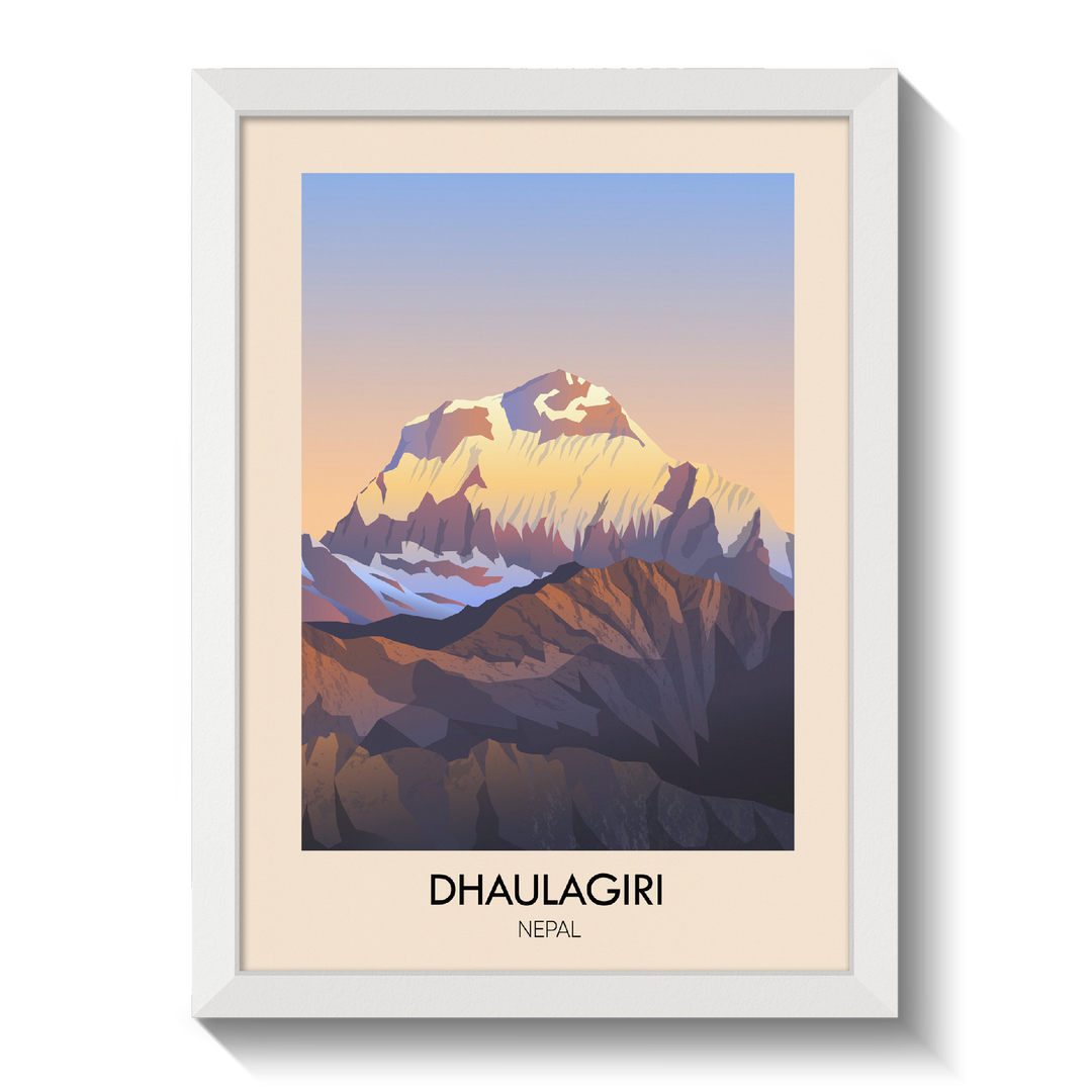 Dhaulagiri Nepal Travel Poster