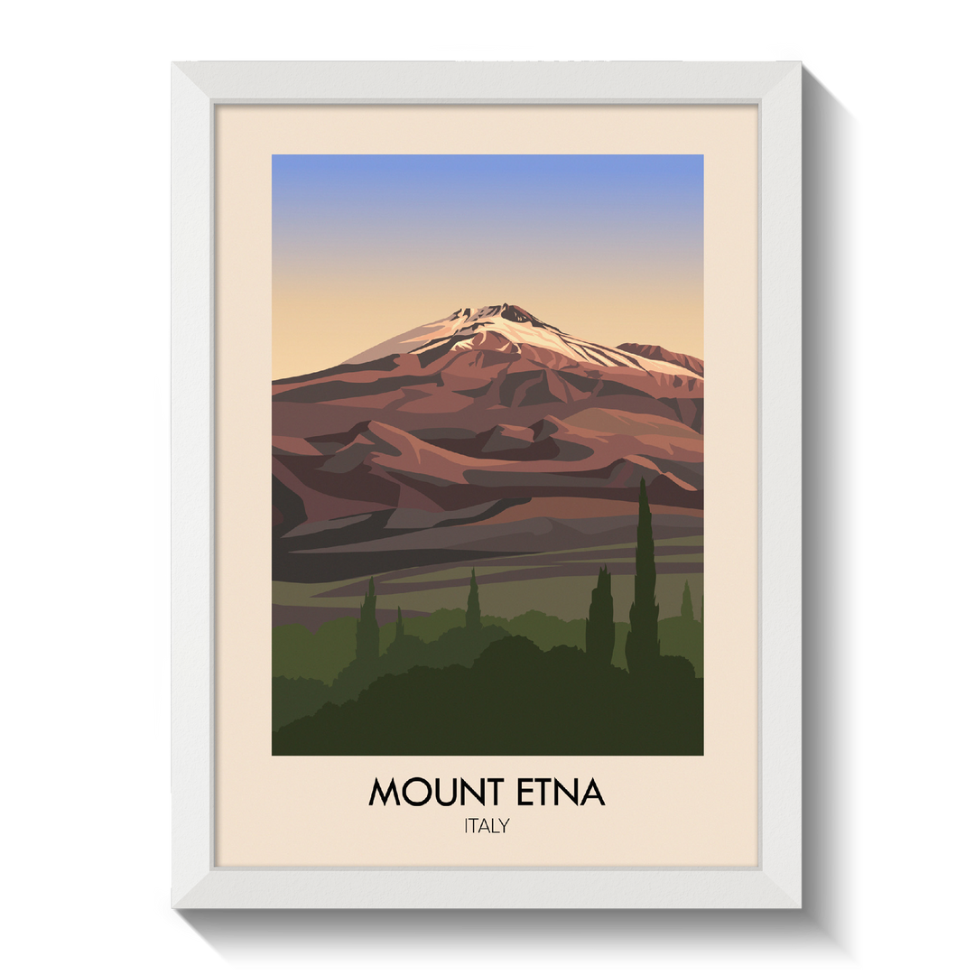 Mount Etna Italy Travel Poster