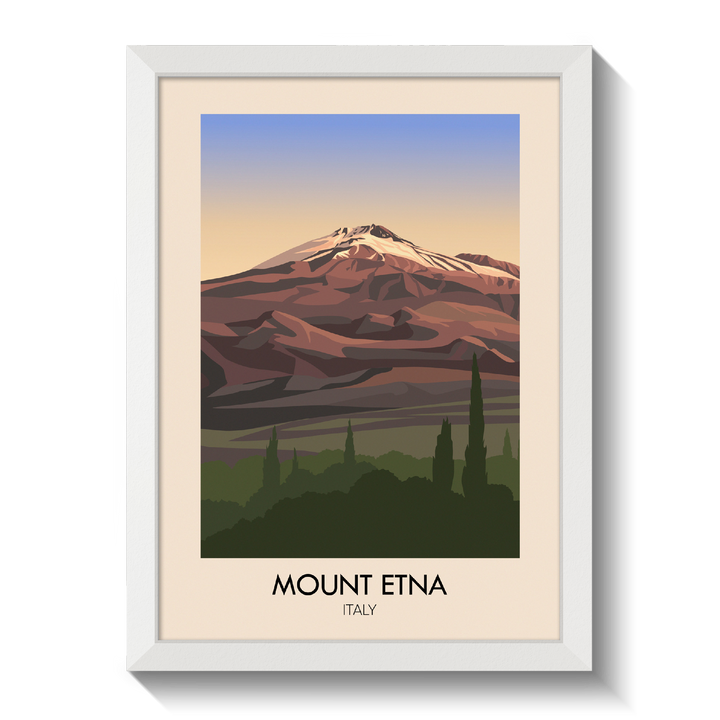 Mount Etna Italy Travel Poster