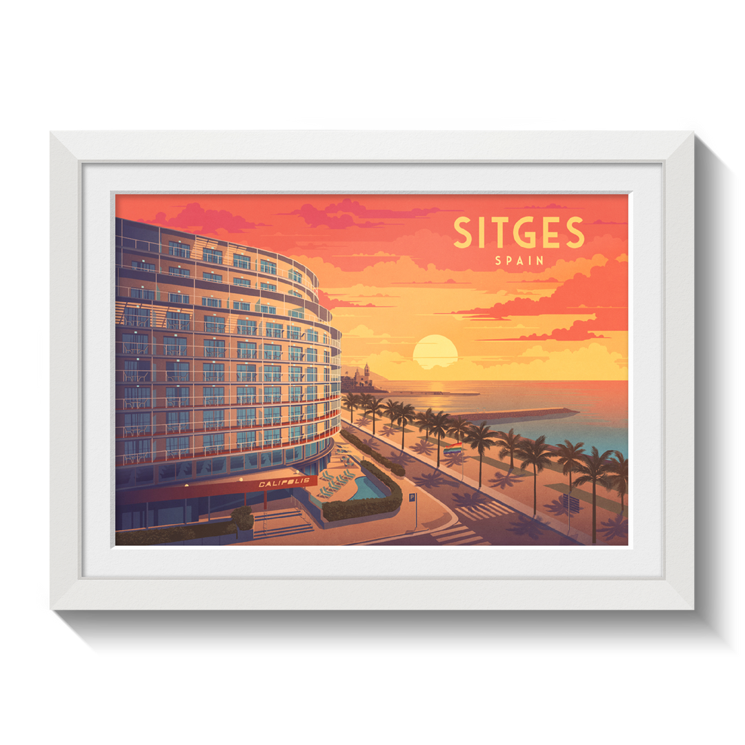 Sitges Spain Travel Poster
