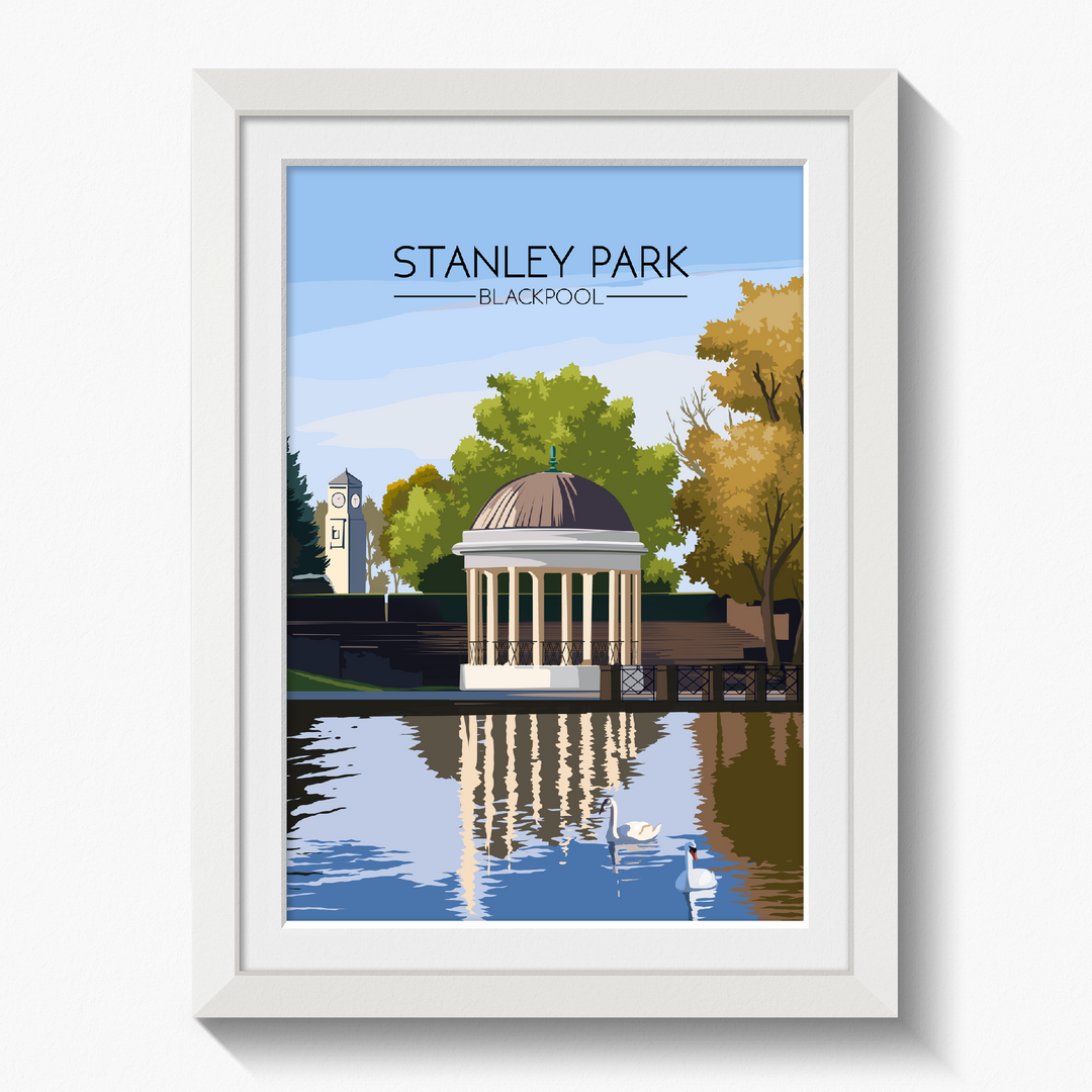 Stanley Park Blackpool Travel Poster