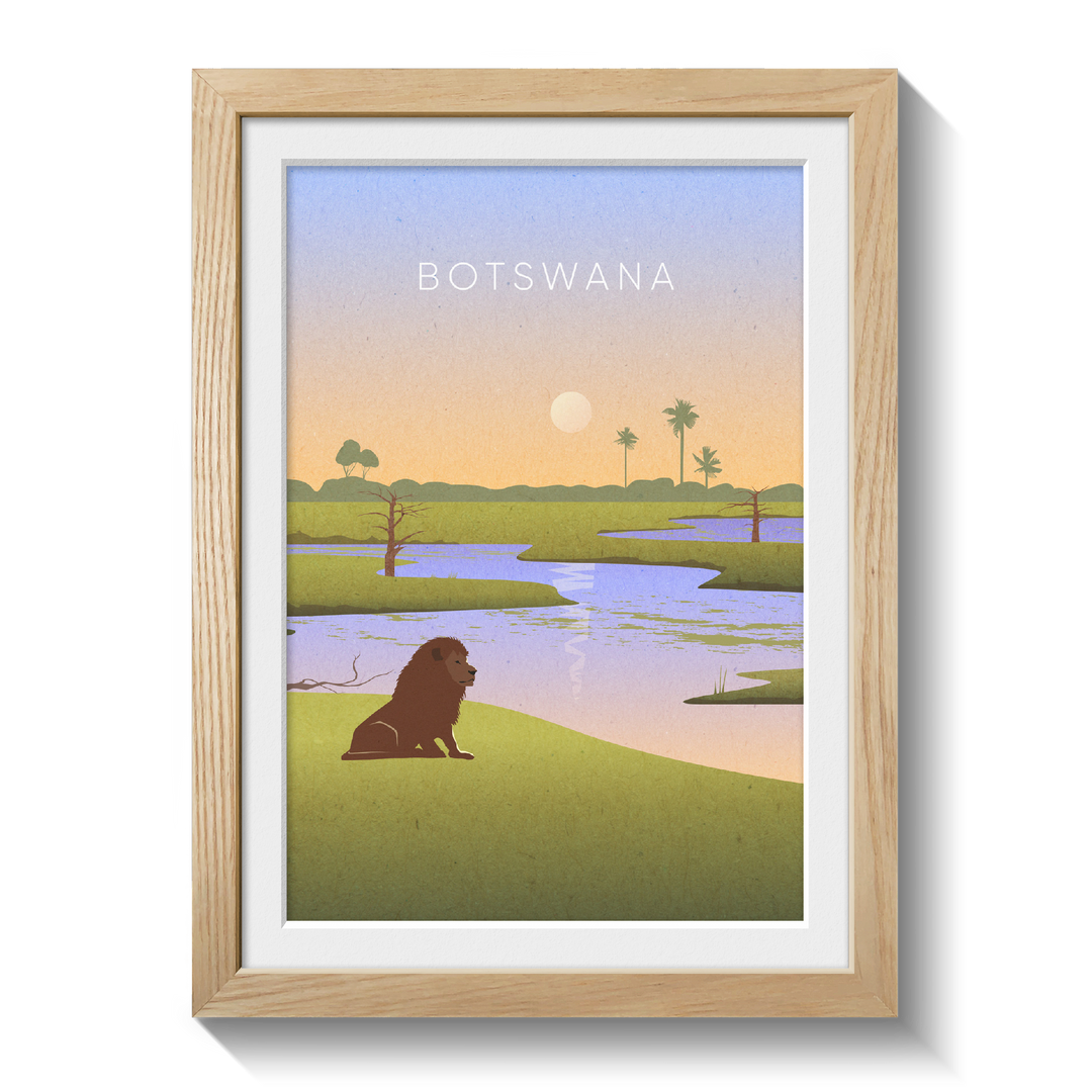 Botswana Minimal Travel Poster