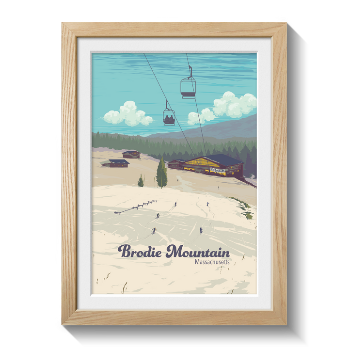 Brodie Mountain Massachusetts USA Ski Resort Travel Poster