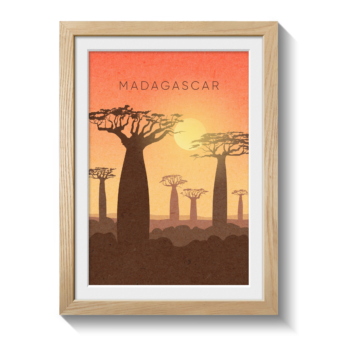 Madagascar Minimal Travel Poster