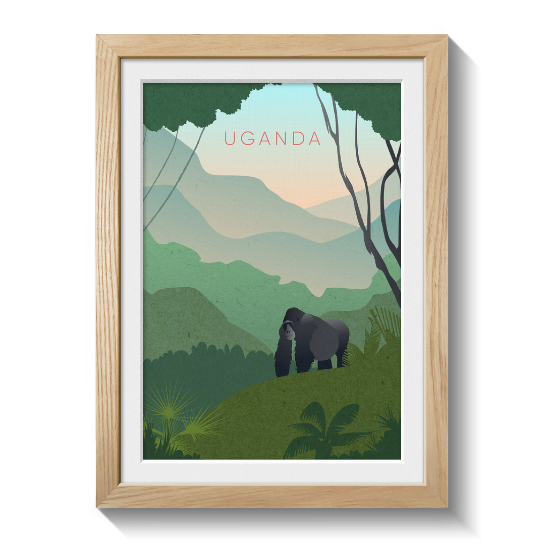 Uganda Minimal Travel Poster
