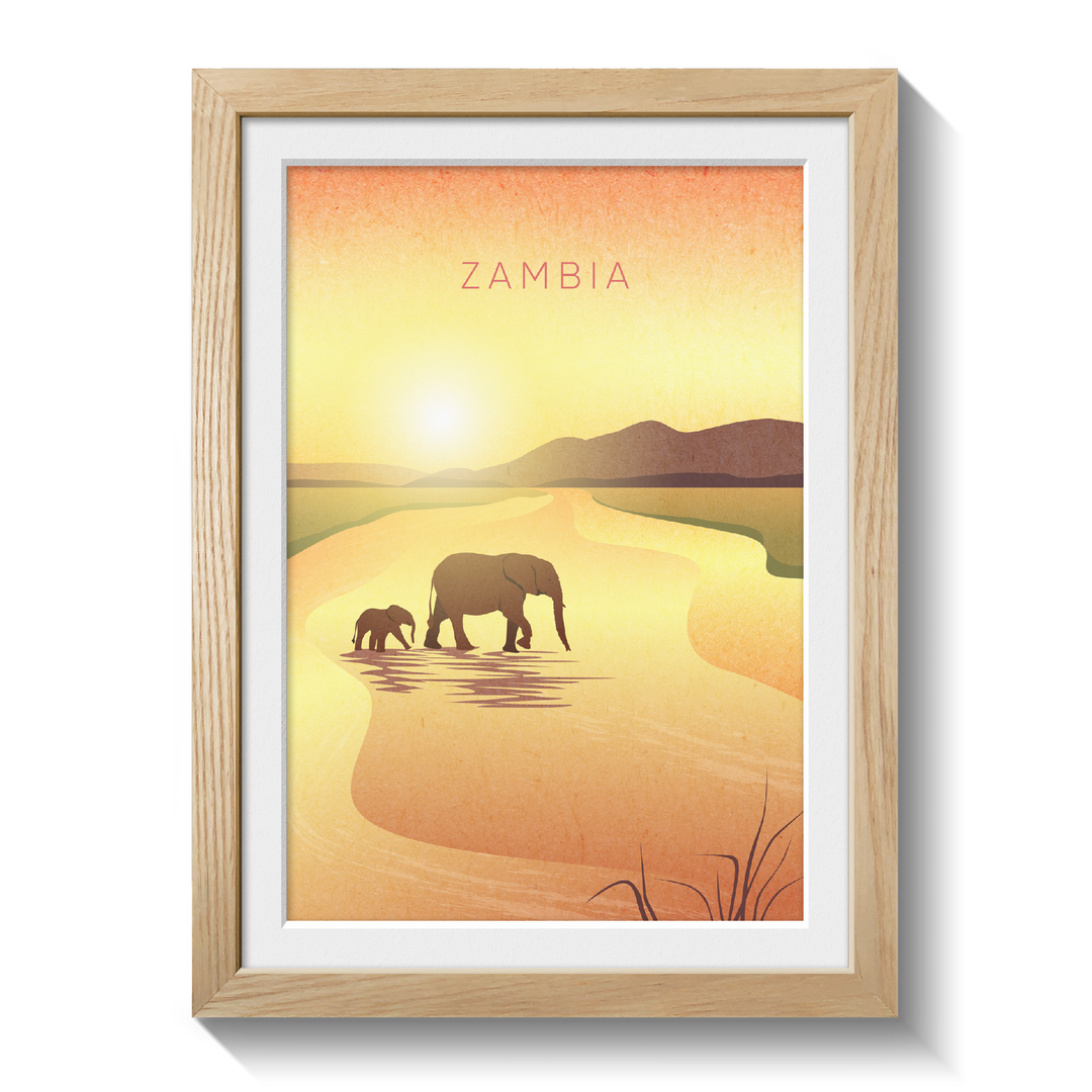 Zambia Minimal Travel Poster