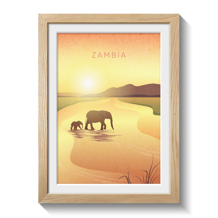 Zambia Minimal Travel Poster