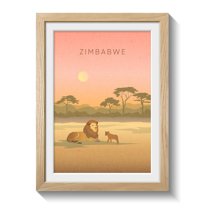 Zimbabwe Minimal Travel Poster