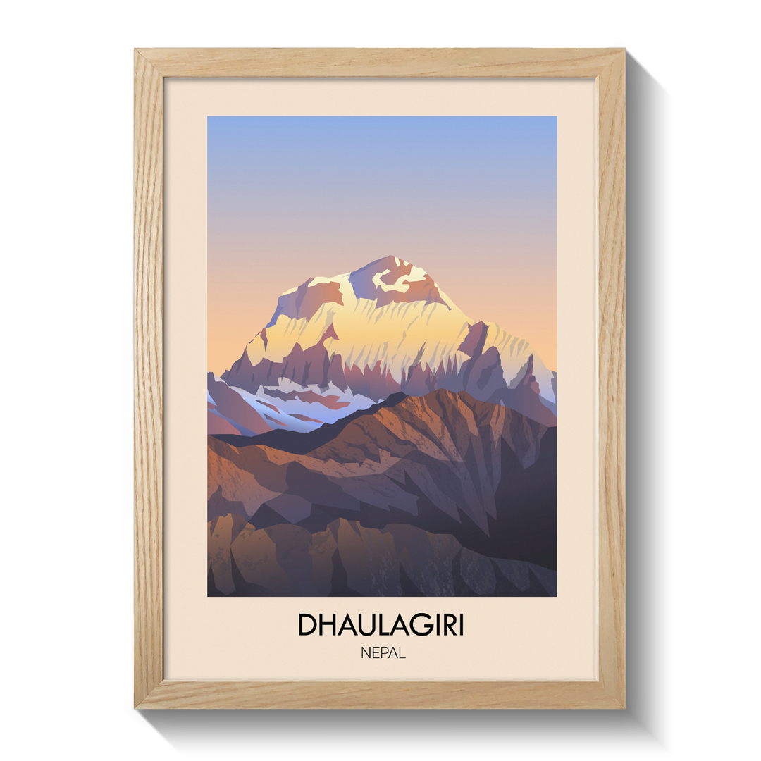 Dhaulagiri Nepal Travel Poster