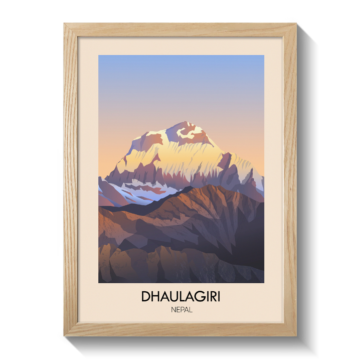 Dhaulagiri Nepal Travel Poster