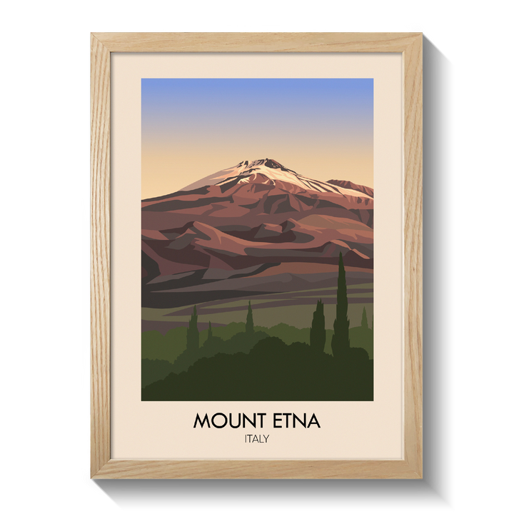 Mount Etna Italy Travel Poster
