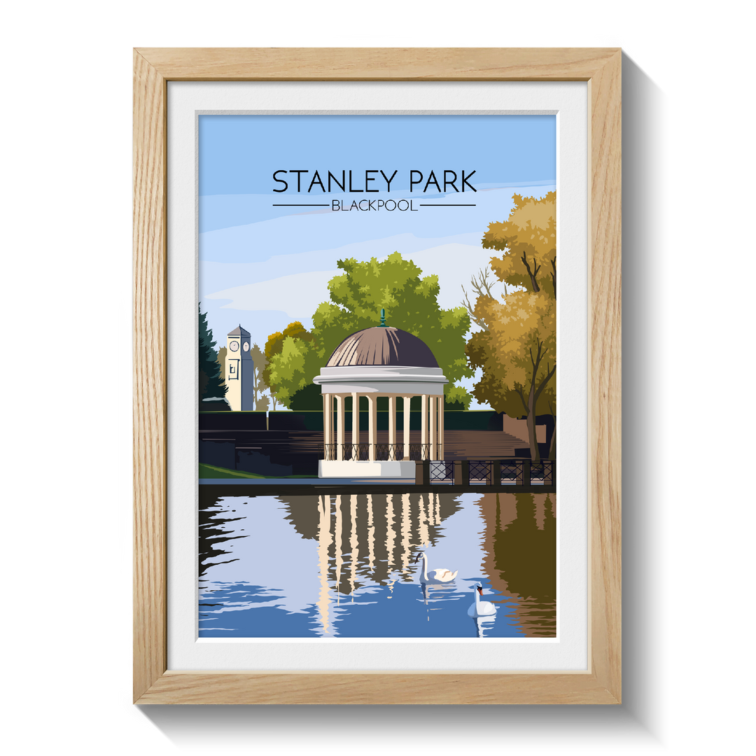 Stanley Park Blackpool Travel Poster