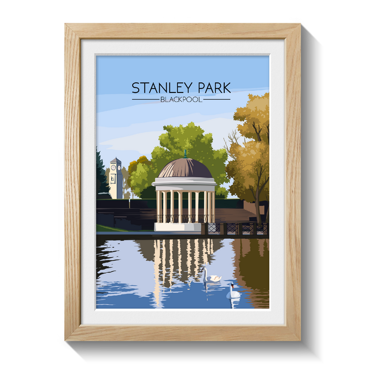 Stanley Park Blackpool Travel Poster