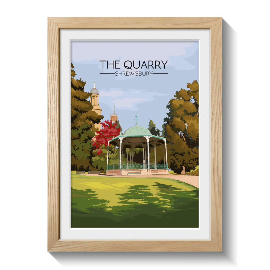 The Quarry Shrewsbury Travel Poster