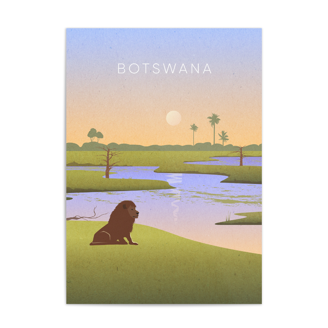 Botswana Minimal Travel Poster