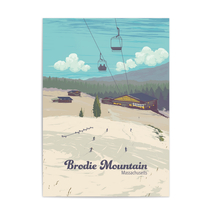 Brodie Mountain Massachusetts USA Ski Resort Travel Poster