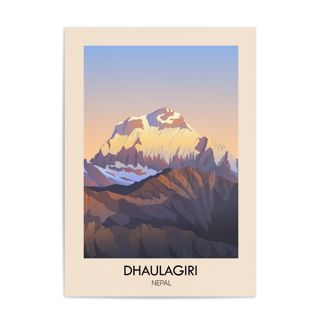 Dhaulagiri Nepal Travel Poster