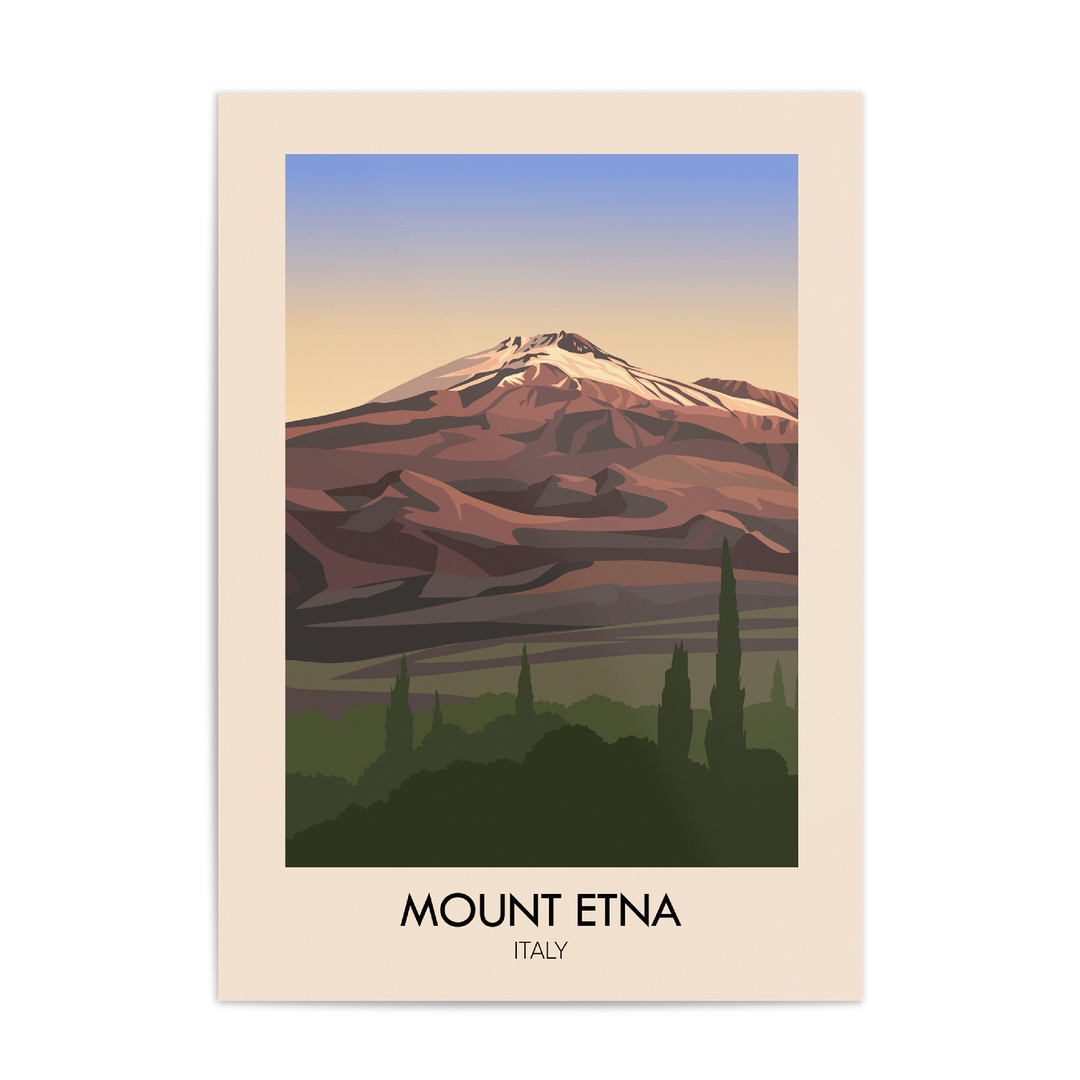Mount Etna Italy Travel Poster