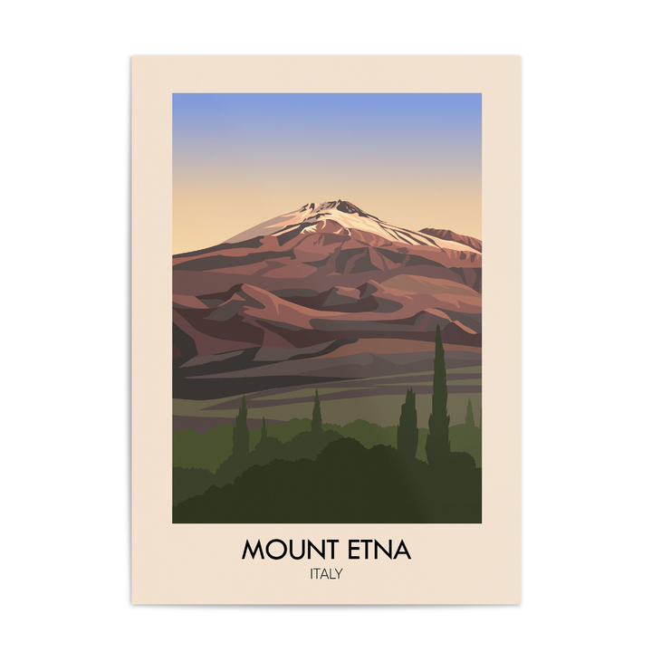 Mount Etna Italy Travel Poster