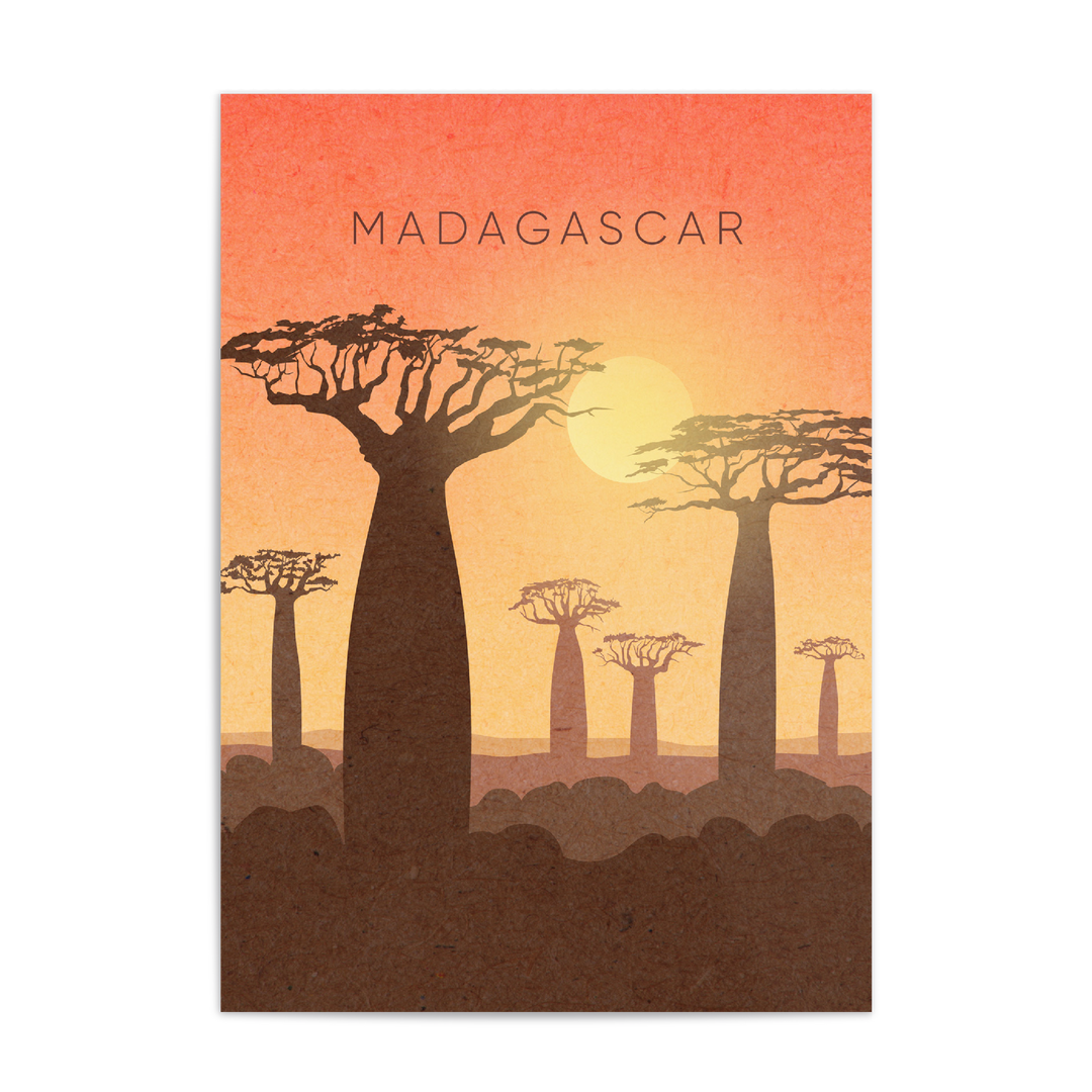 Madagascar Minimal Travel Poster