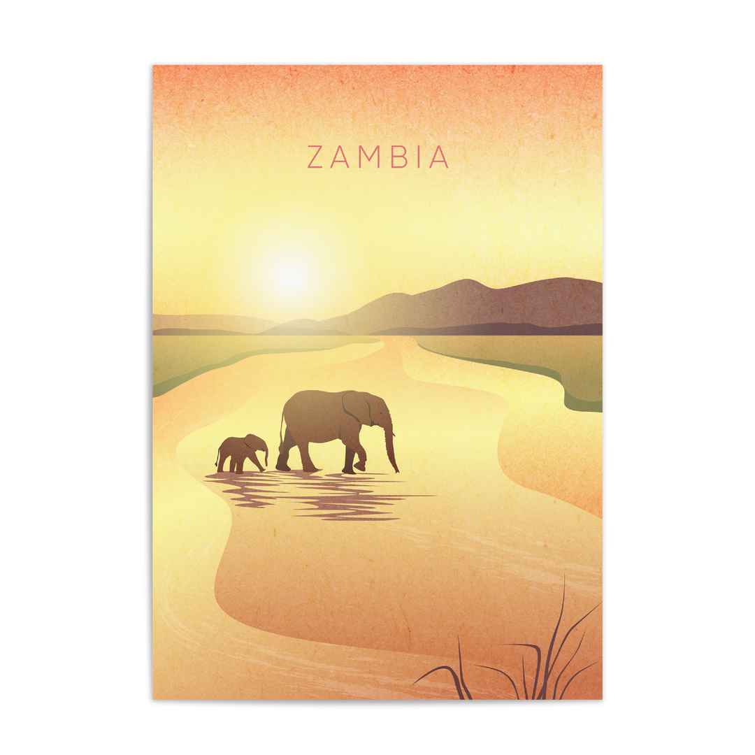 Zambia Minimal Travel Poster