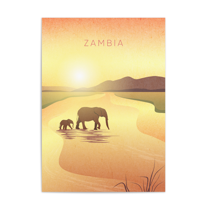 Zambia Minimal Travel Poster