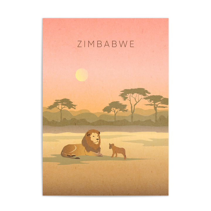 Zimbabwe Minimal Travel Poster