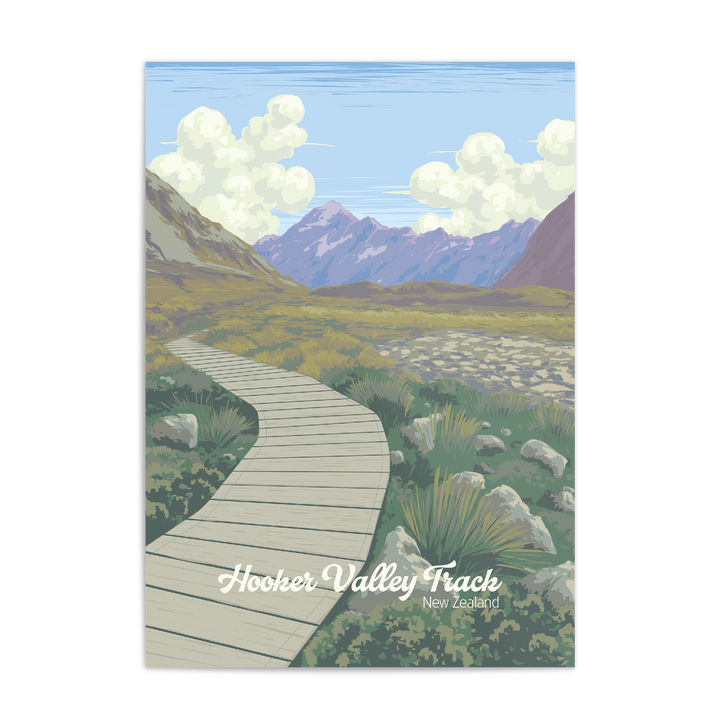 Hooker Valley Track New Zealand Travel Poster